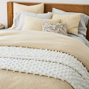 West Elm King Candlewick End of Bed Blanket White NWT 100% Cotton